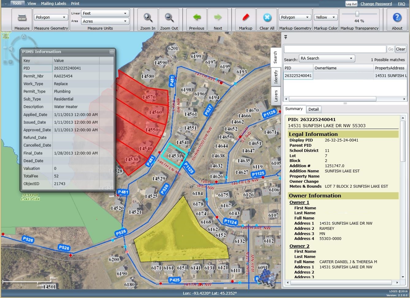 Logis GIS Application Screenshot